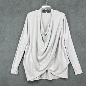 Athleta Pullover Womens Large Drape Cowl Neck Hoodie Modal Blend Casual Lightwei